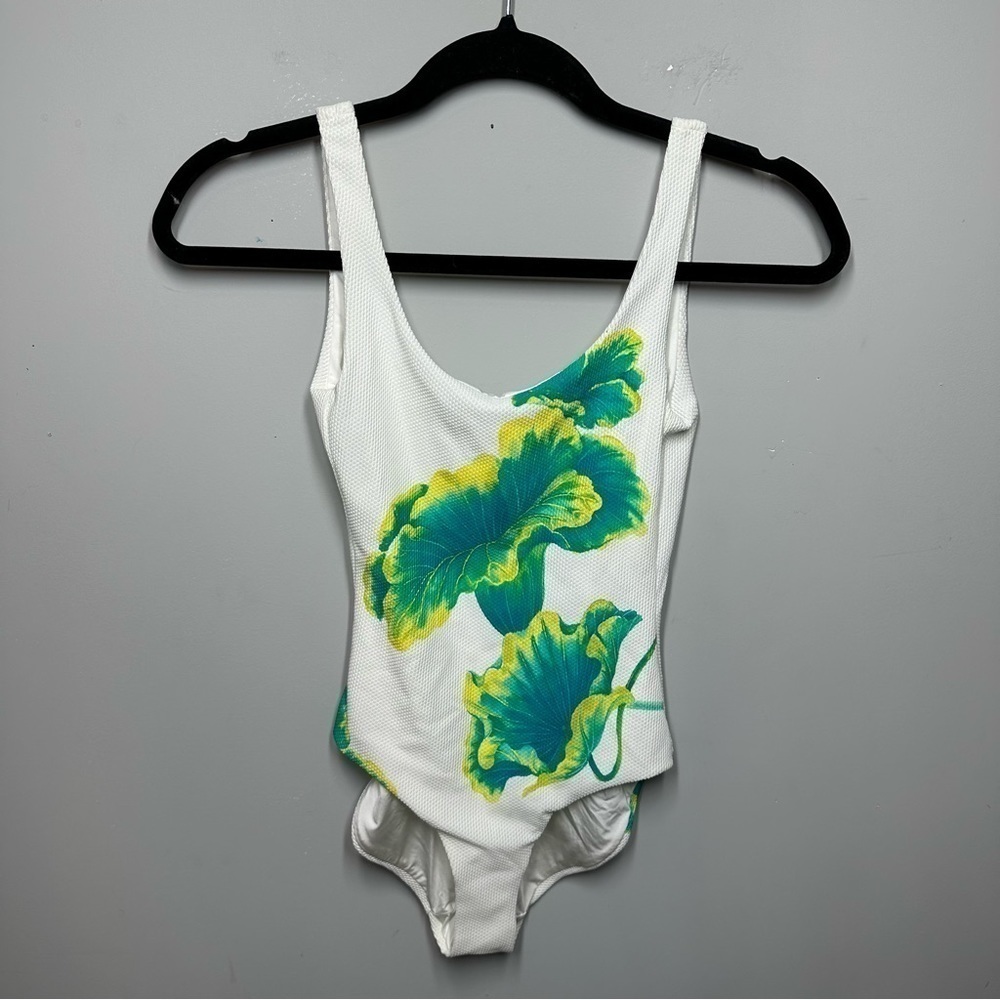 Onia Kelly Scoop Neck Lily Print One Piece Swimsuit - Picture 2 of 5